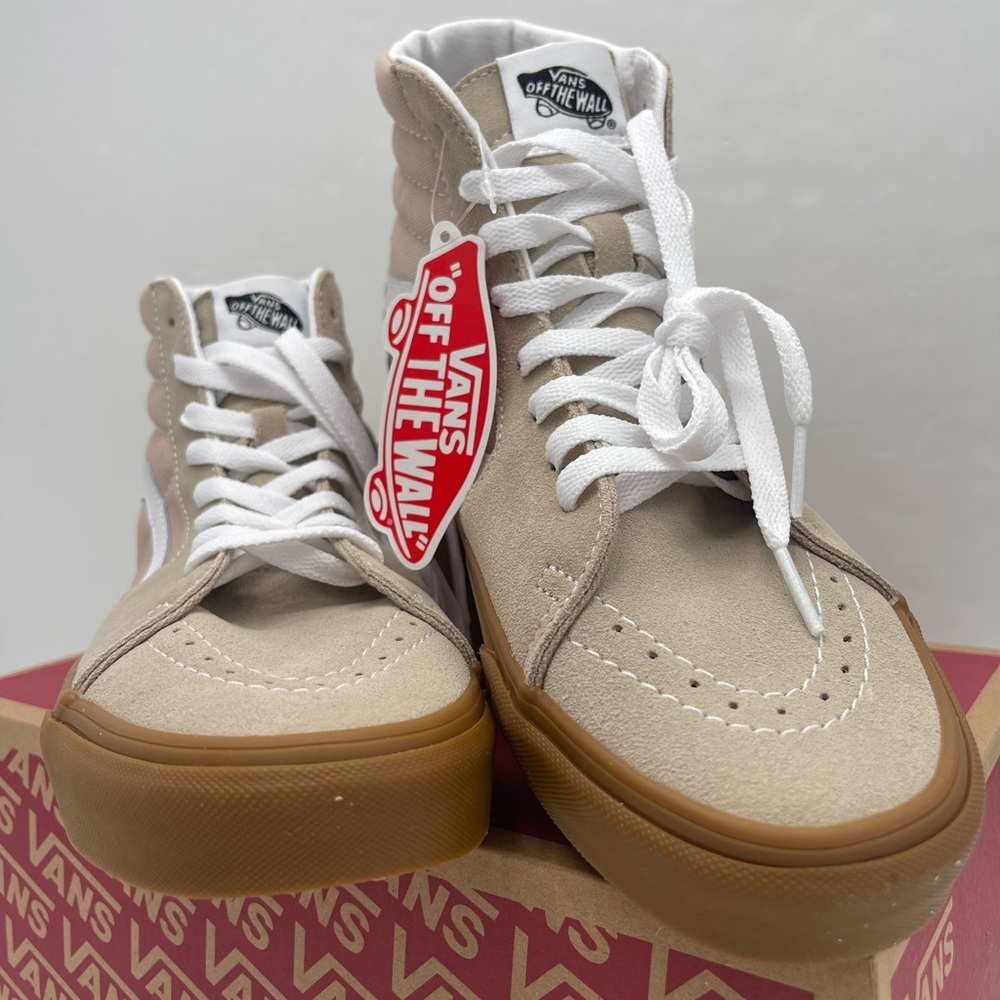 Vans Men’s Sk8-Hi
Humus/Gum Sneakers 
VN0A38GEVS8
 High-Top Sneakers in Beige - Picture 9 of 16